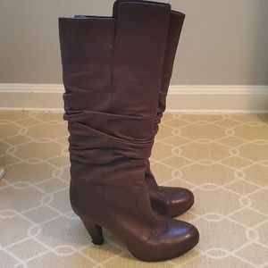 Brown heeled Via Spiga knee-high boots
